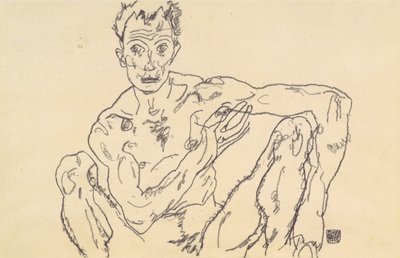 Nude Self-Portrait by Egon Schiele